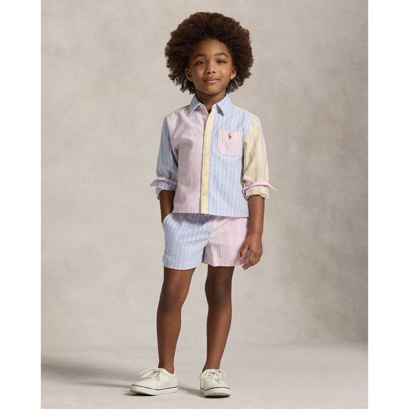 Polo Ralph Lauren Striped Cotton Oxford Boxy Fun Shirt 3-6Y image number 3